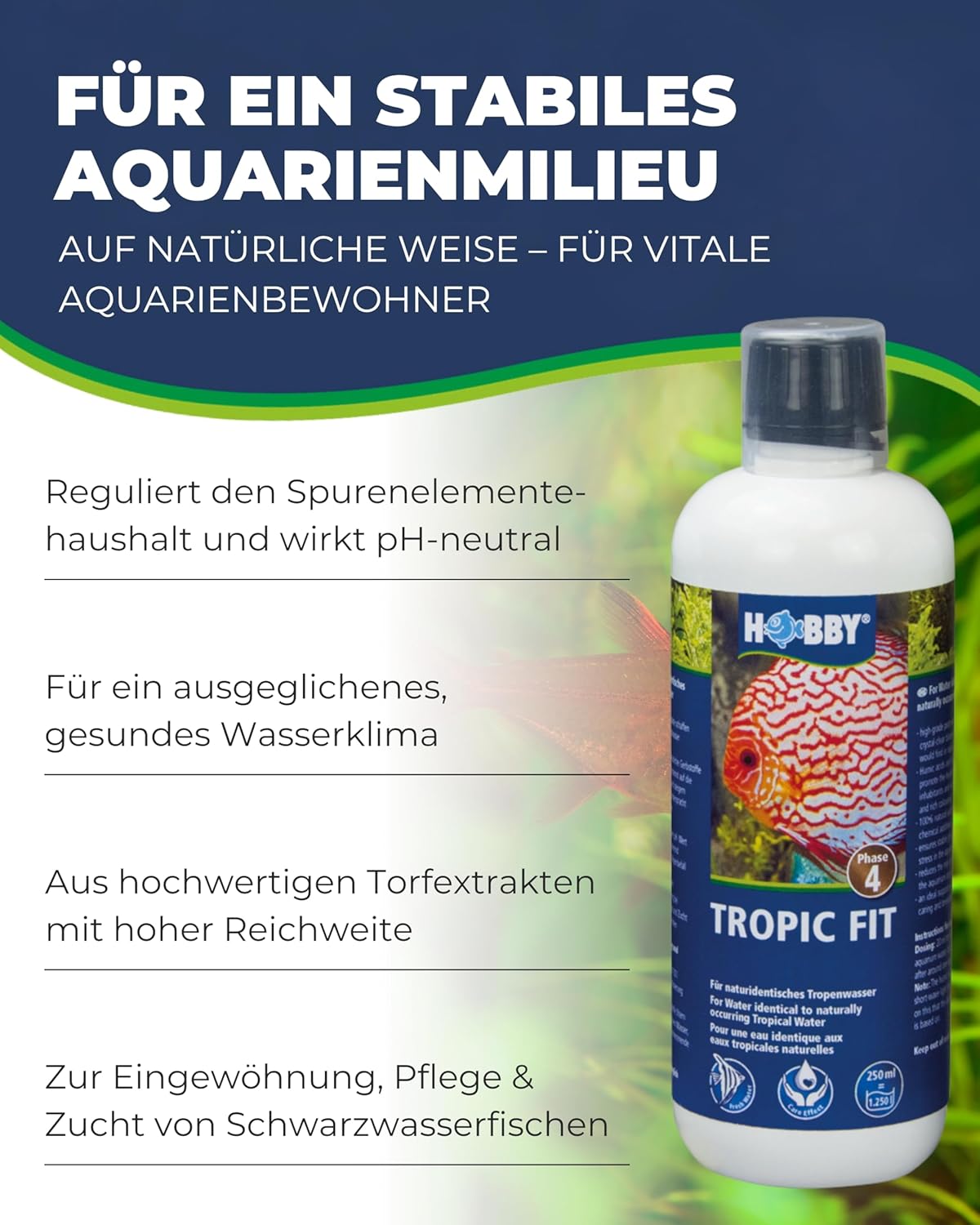 Thumbnail 2 de Hobby 51158 Tropic Fit (500 ml) – natürlicher Wasseraufbereiter für Schwarzwasser-Aquarien