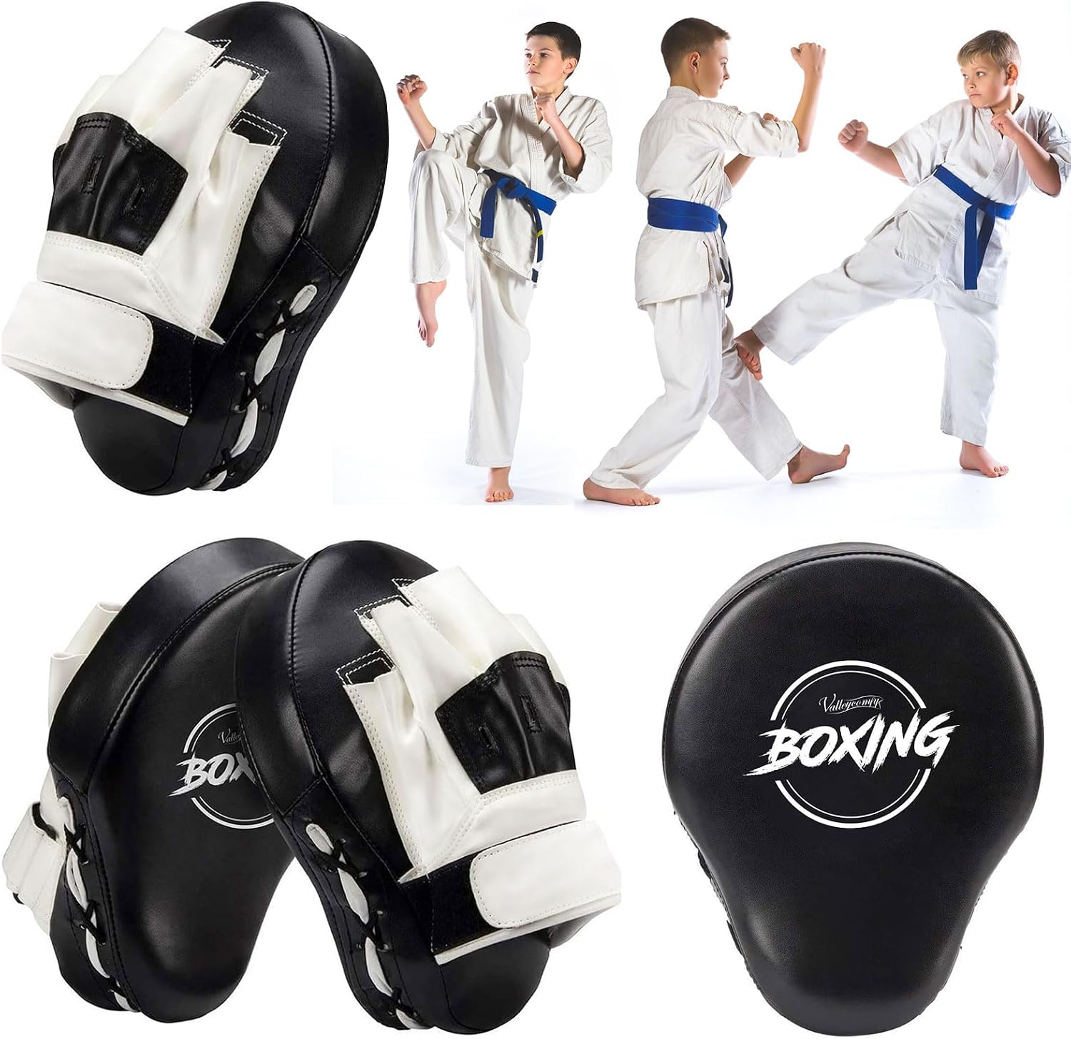 Thumbnail 4 de Valleycomfy Curved Focus Punching Mitts, Faux Leather, 1.5-Inch Foam