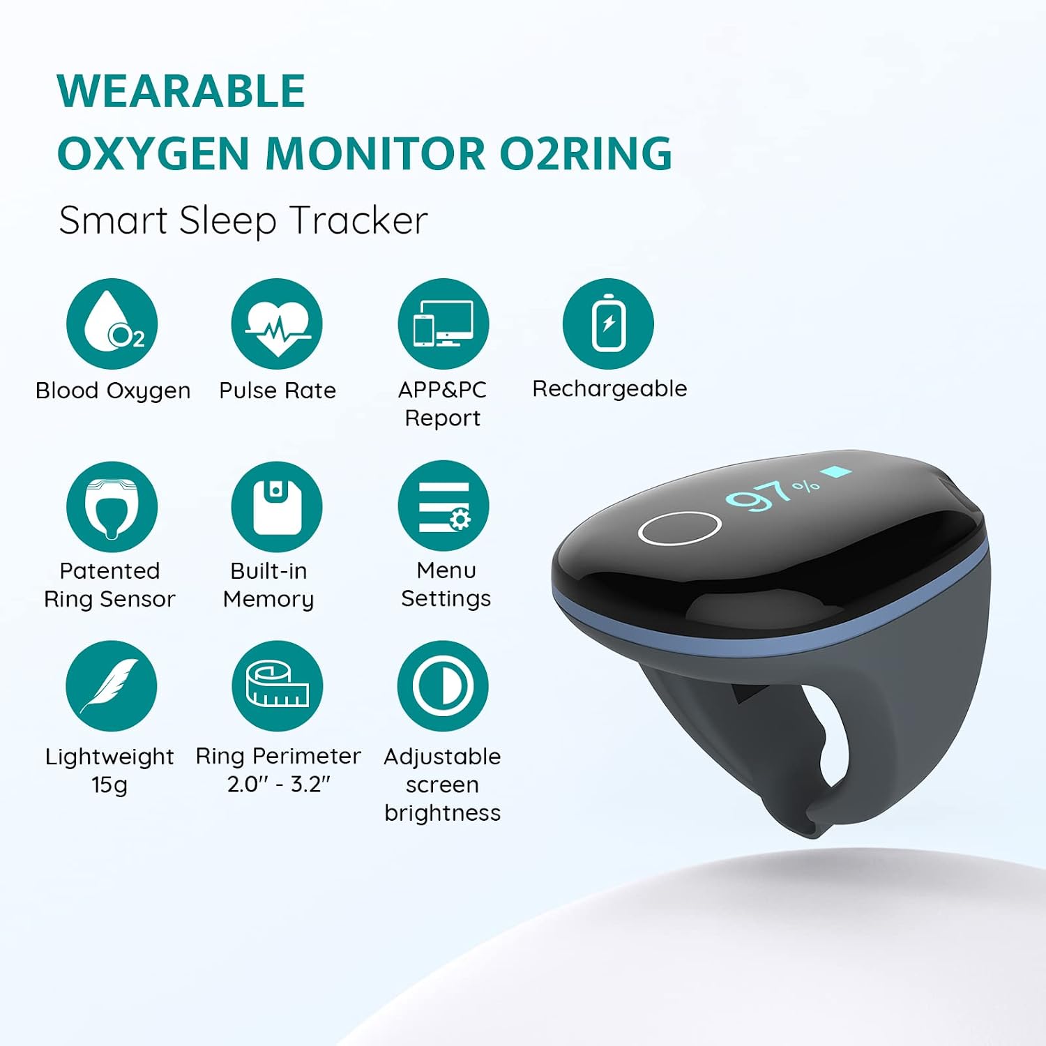 Detalle 2 de O2 Ring Oxymètre de Pouls rechargeable
