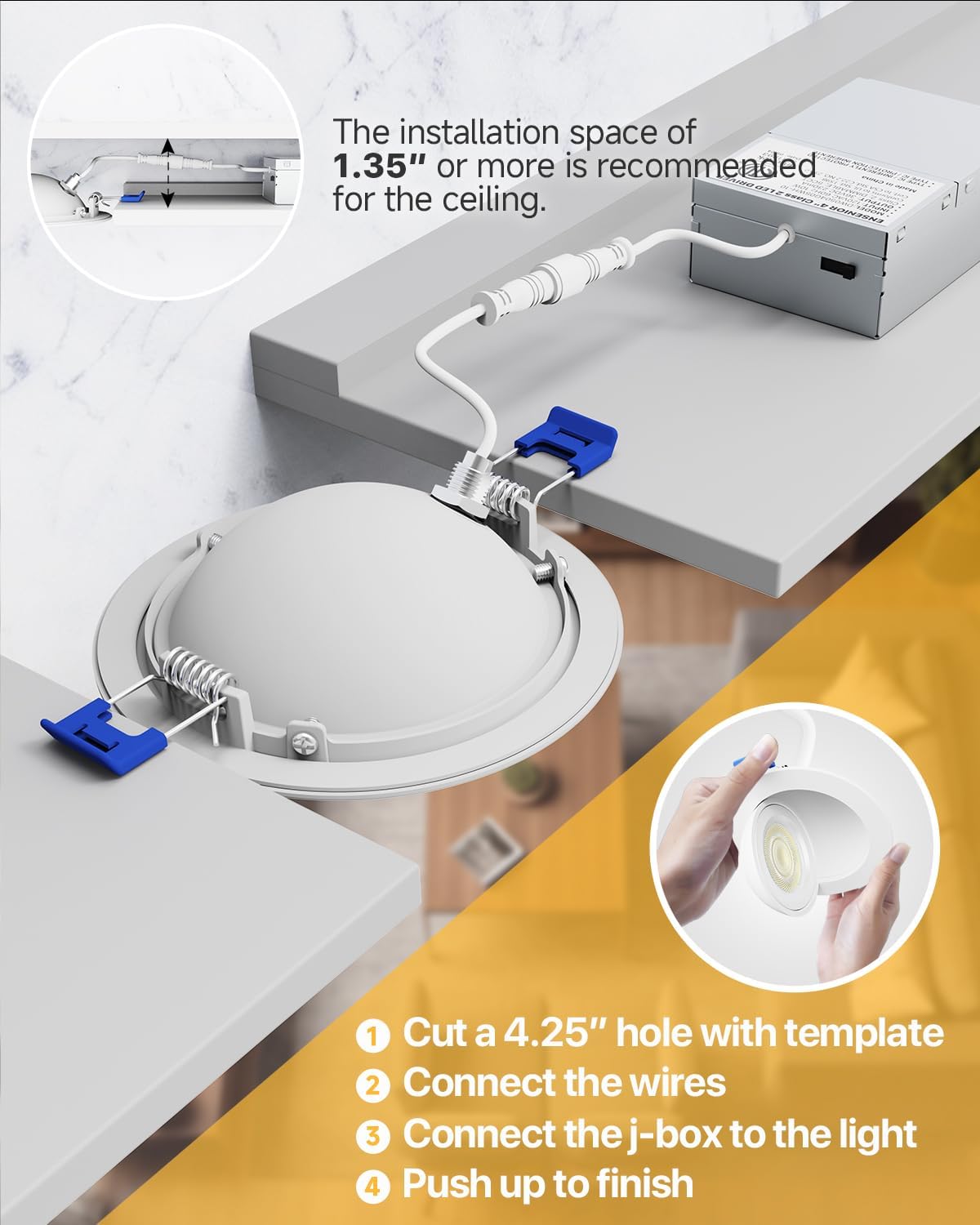 Detalle de Ensenior 4-Inch LED Gimbal Recessed Light