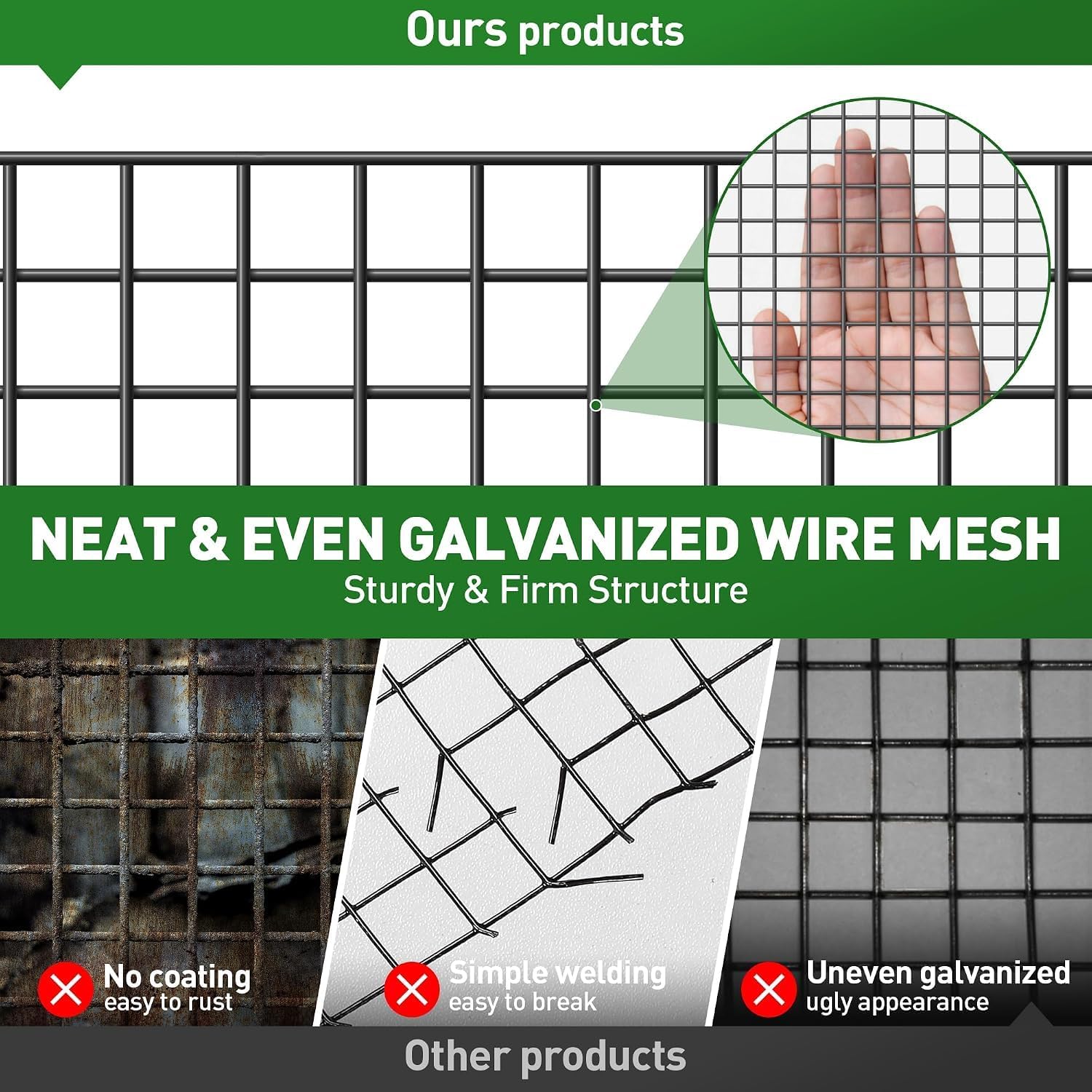 Detalle 2 de Black Hardware Cloth 1/2-Inch, 48" x 100', 19-Gauge PVC-Coated Wire Mesh