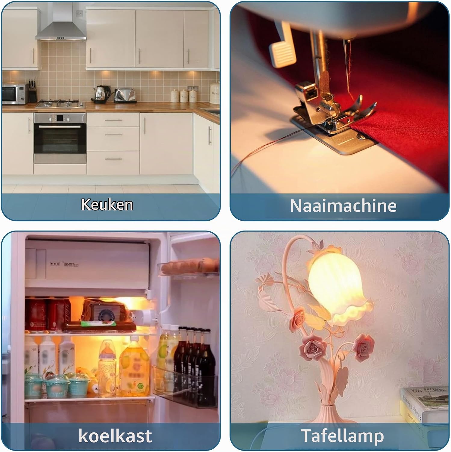 Thumbnail 5 de Hcnew T16 E12 LED-lampen, 1 W, 2200 K warmwit, bruin glas, 6 stuks
