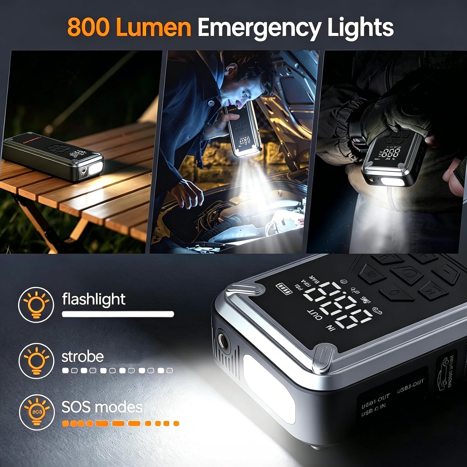 Thumbnail 5 de Acmount 7000A 12V Jump Starter with 150PSI Compressor