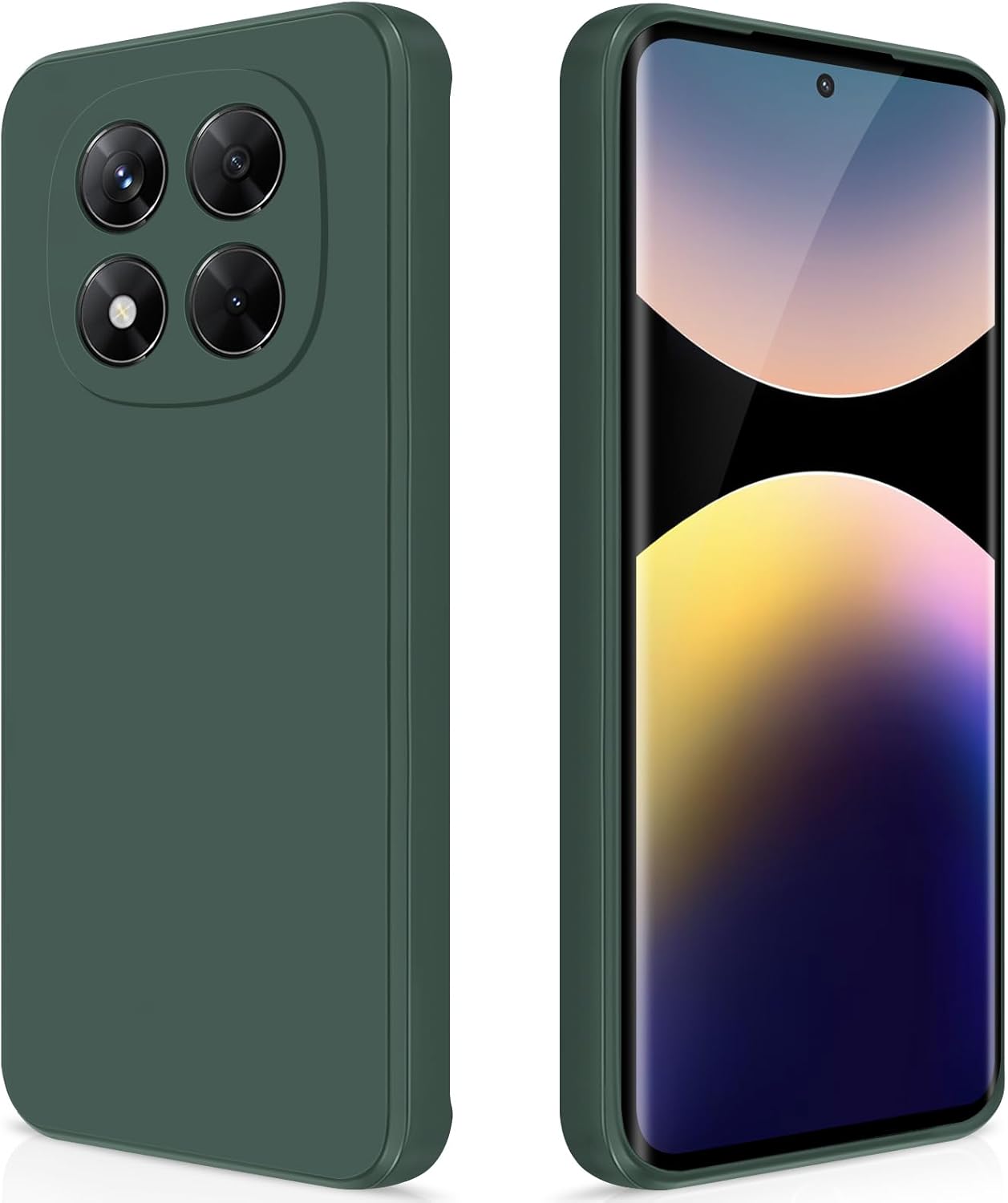 Detalle de GiiYoon Liquid-Silicone Hülle für Xiaomi Redmi Note 14 Pro 5G (grün) – Rundumschutz mit weichem Mikrofaserfutter