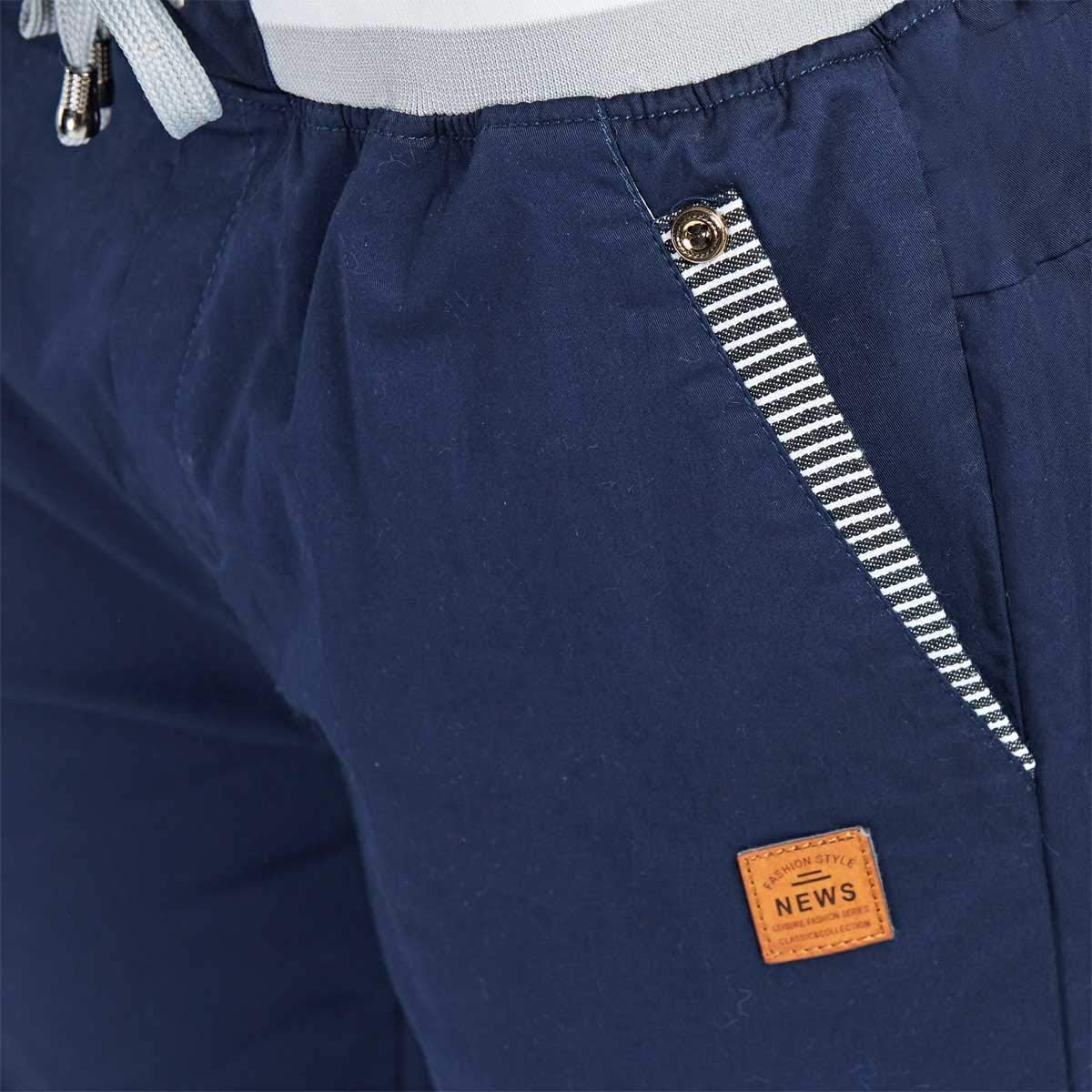Detalle de JustSun Kurze Hosen Herren Shorts Chino Baumwolle mit Tunnelzug – Sommerfreizeit