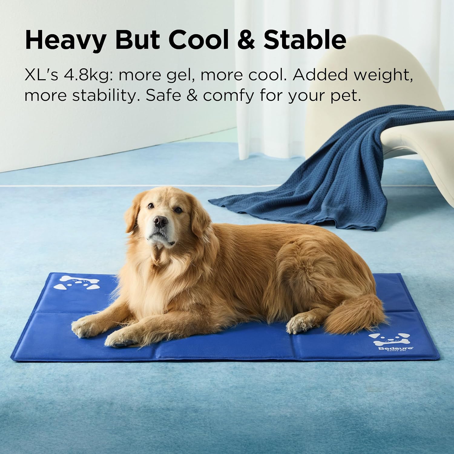 Thumbnail 3 de Bedsure Dog Cooling Mat Extra Large (120x75cm): Self-Cooling Gel Pad for Indoor & Car Use