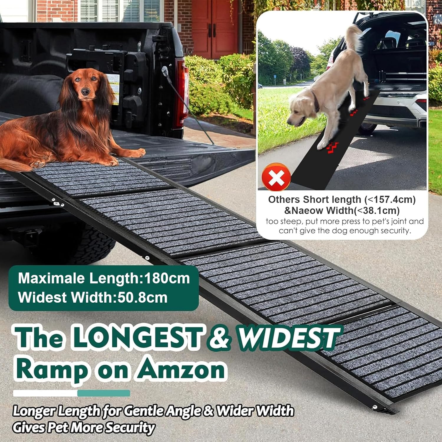 Detalle 2 de Snagle Paw Longest 180cm dog ramp for large dogs