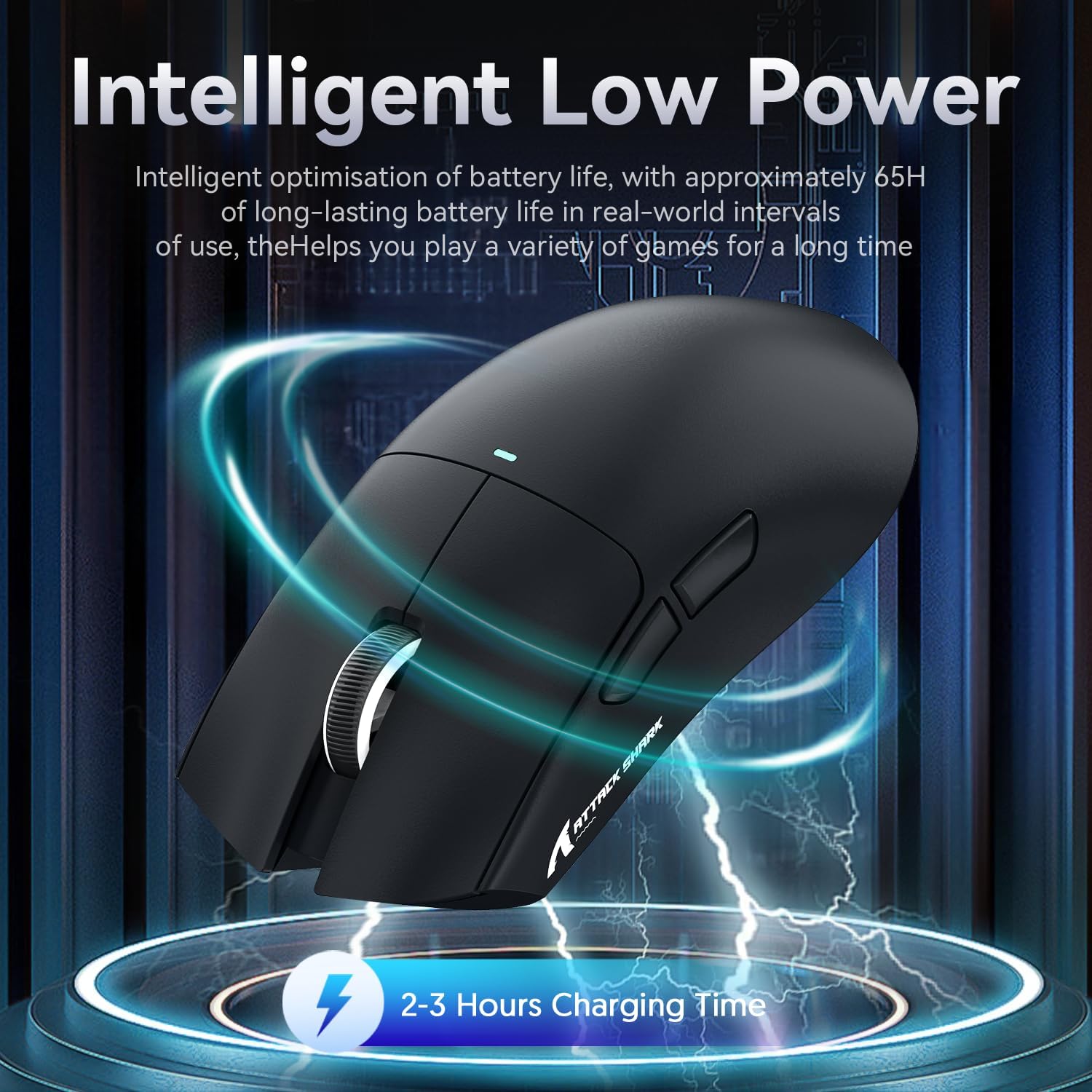 Detalle de ATTACK SHARK X11 Gaming-Maus mit magnetischer Ladestation, 22.000 DPI PixArt PAW3311 & 3 Modi (BT/2.4G/USB-C)