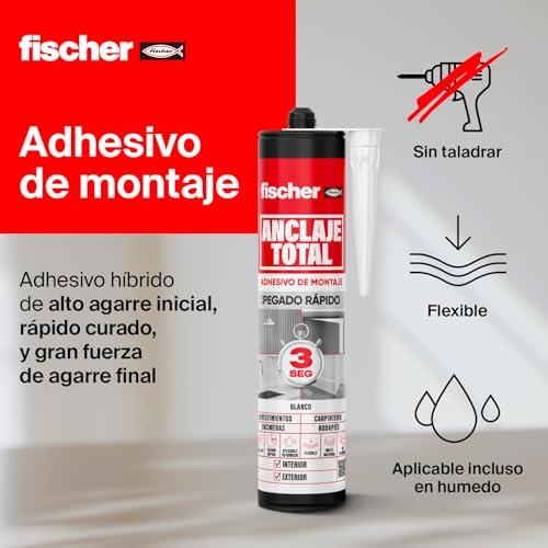 Detalle de fischer - Anclaje Total | Adhesivo de montaje rápido en 3 segundos, 290 ml