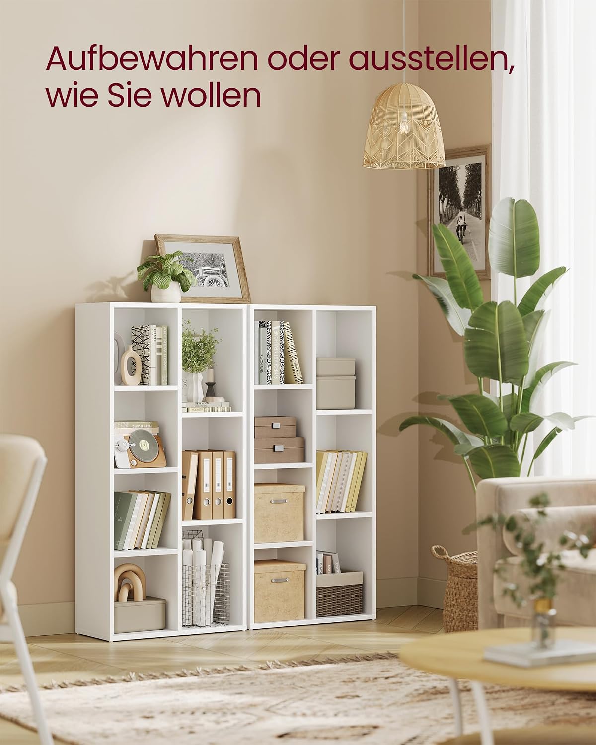 Detalle 2 de VASAGLE LBC27WT 24×50×106 cm Bücherregal