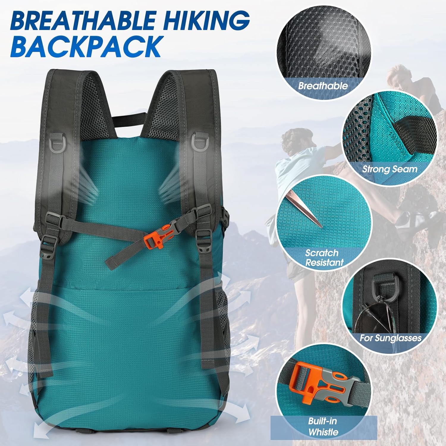 Thumbnail 4 de IGOLUMON 40L Wanderrucksack – wasserdicht, faltbar, leicht und vielseitig