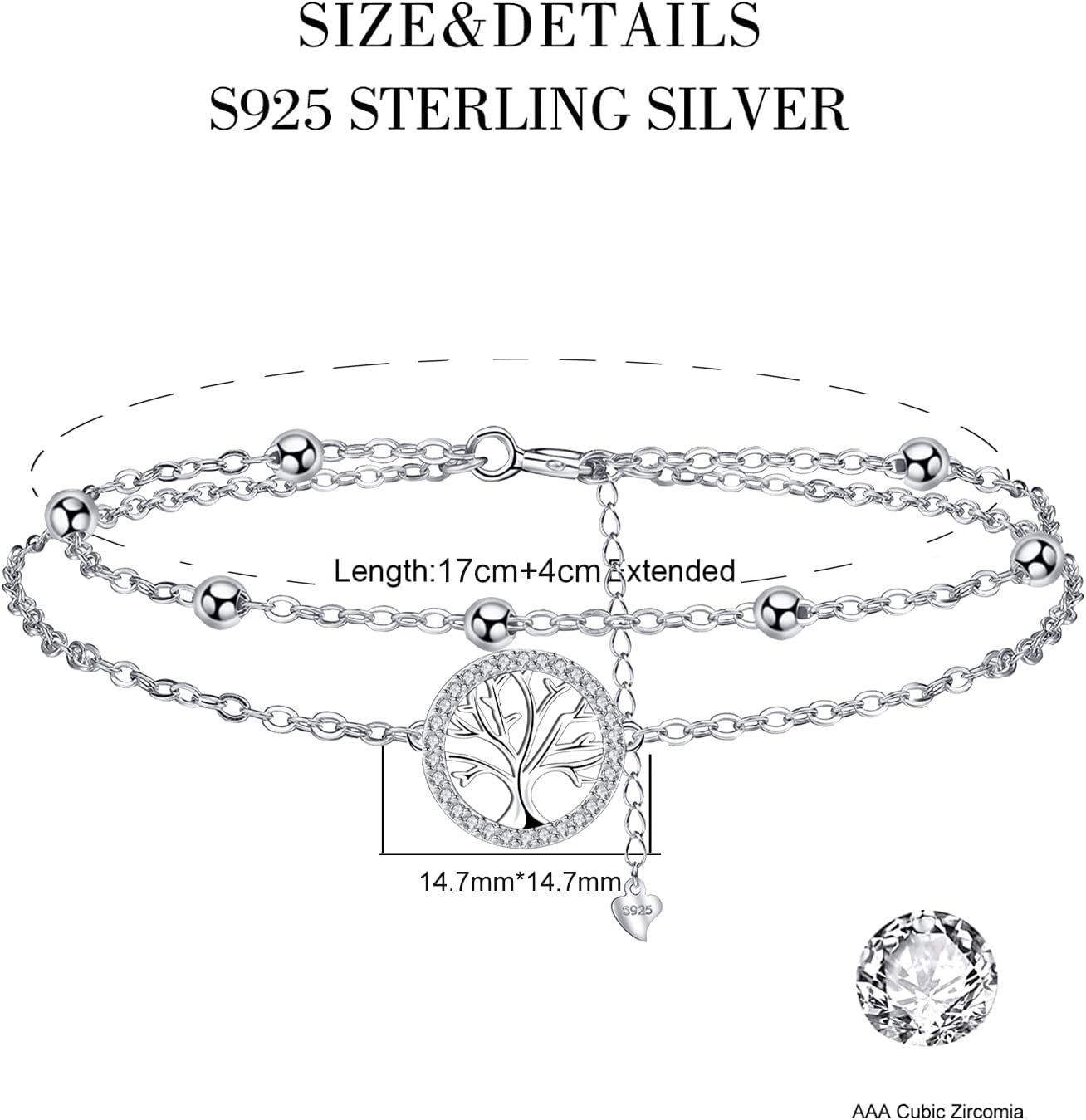 Thumbnail 5 de Bracelet Yinsen pour femme en argent sterling 925 (arbre de vie) — bijou cadeau