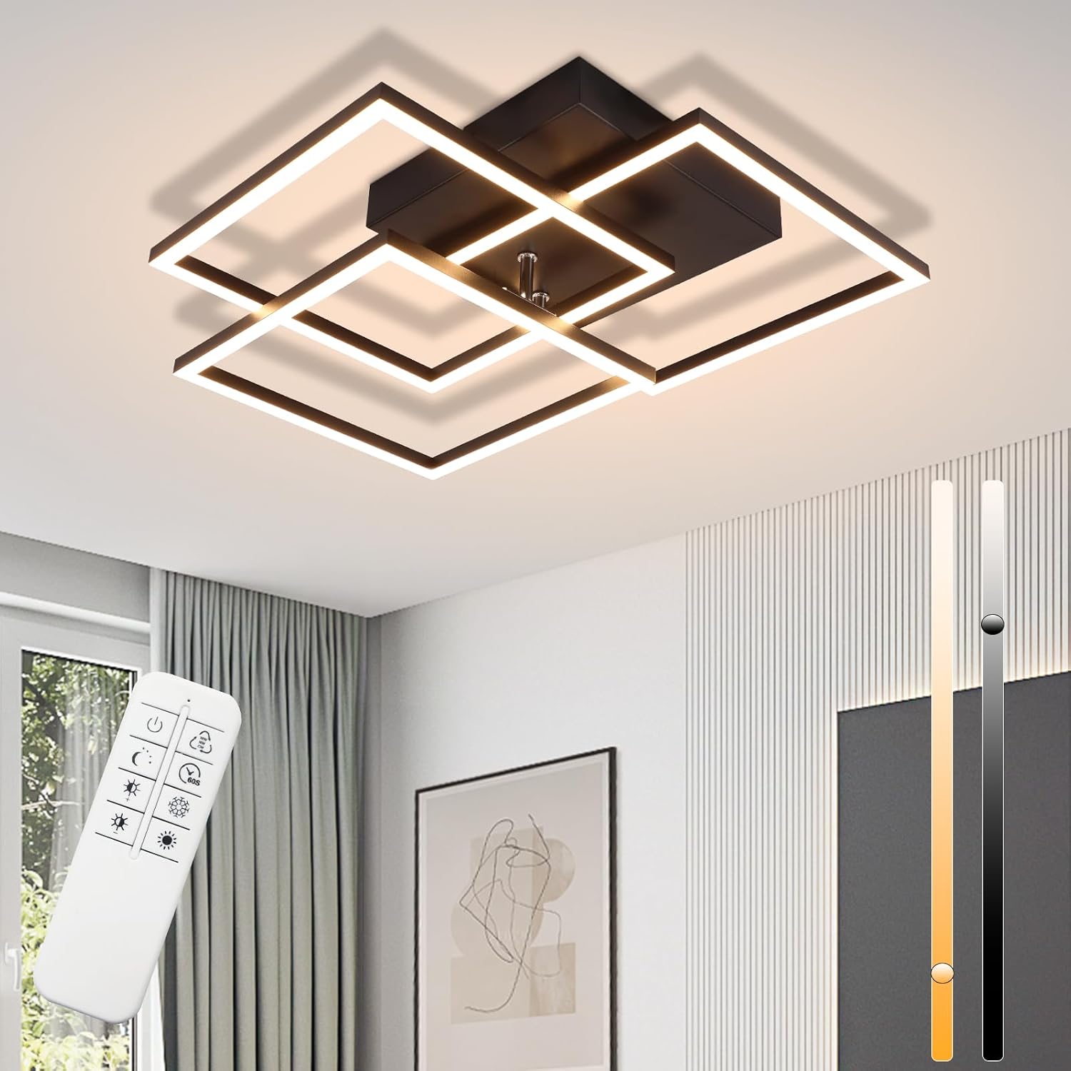 Detalle de Homefire LED Deckenleuchte 36 W für Wohnzimmer