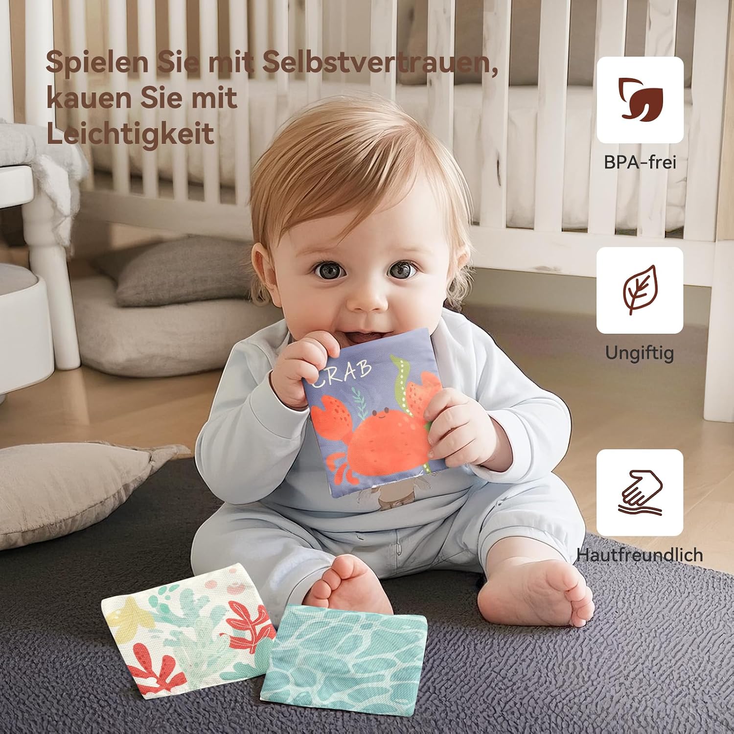Thumbnail 5 de Youuys Montessori-speelgoedbox voor baby’s met knisperdoekjes en spiegel