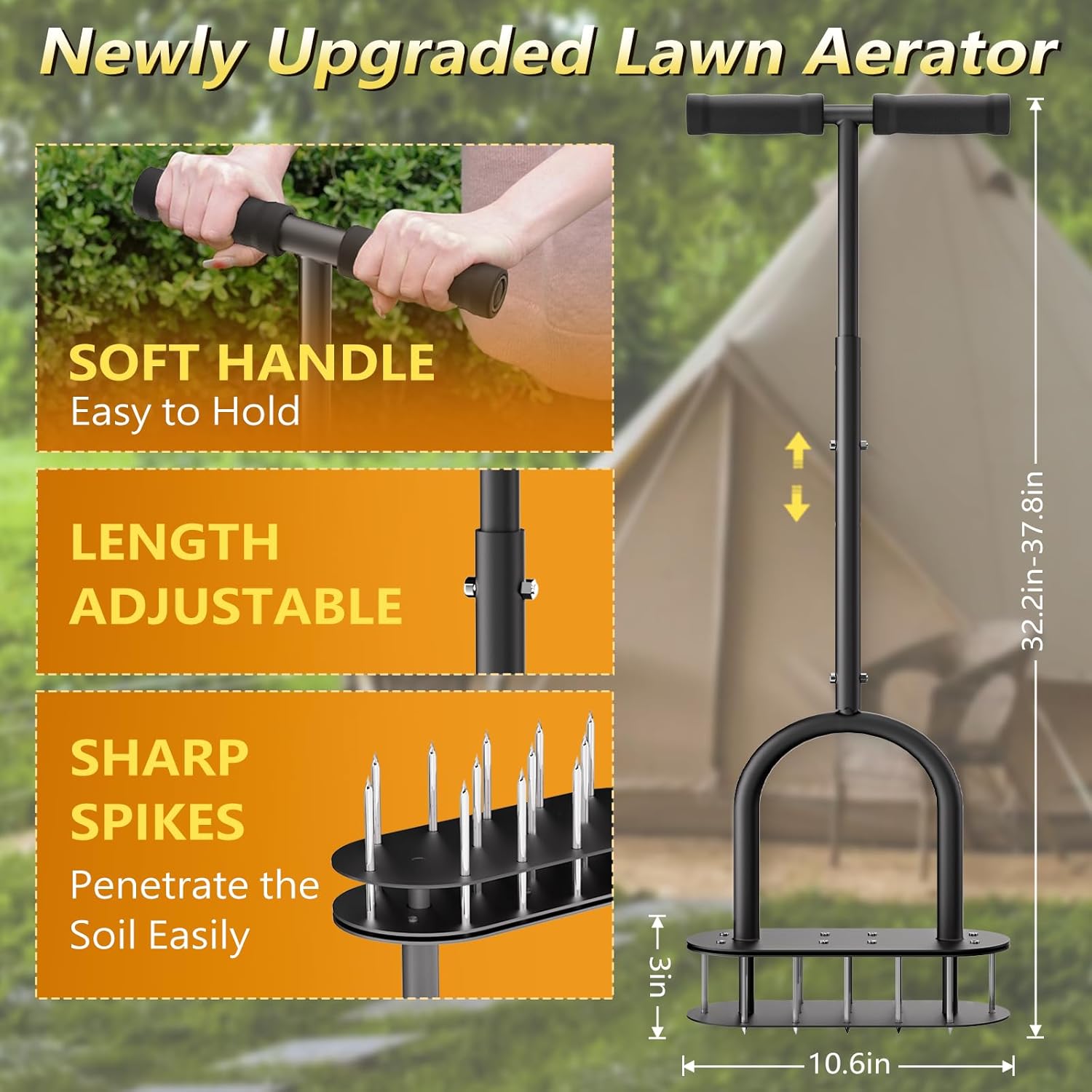 Thumbnail 5 de seasky Lawn Aerator with 15 Spikes 2.8in