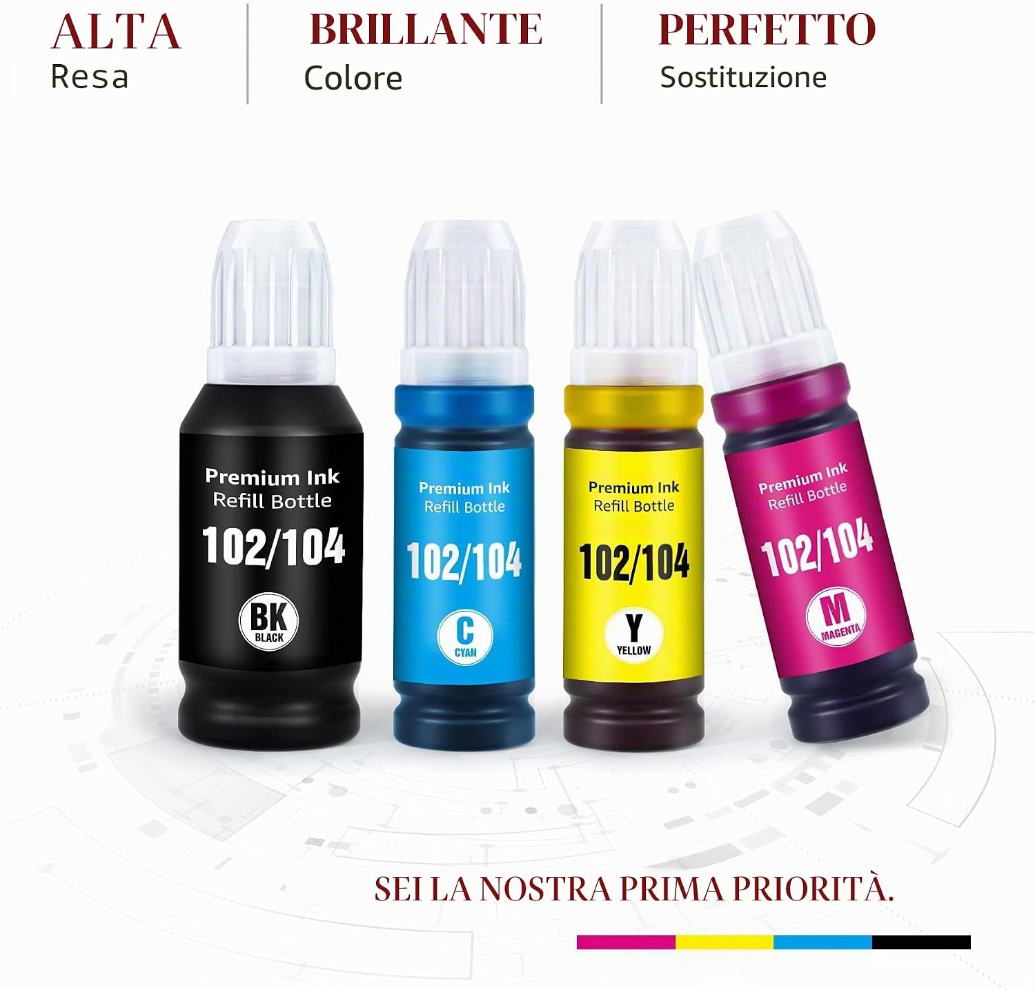 Thumbnail 6 de Toner Kingdom 102/104 Inchiostro Compatibile per Epson EcoTank: Kit a 4 colori (Nero, Ciano, Magenta, Giallo)