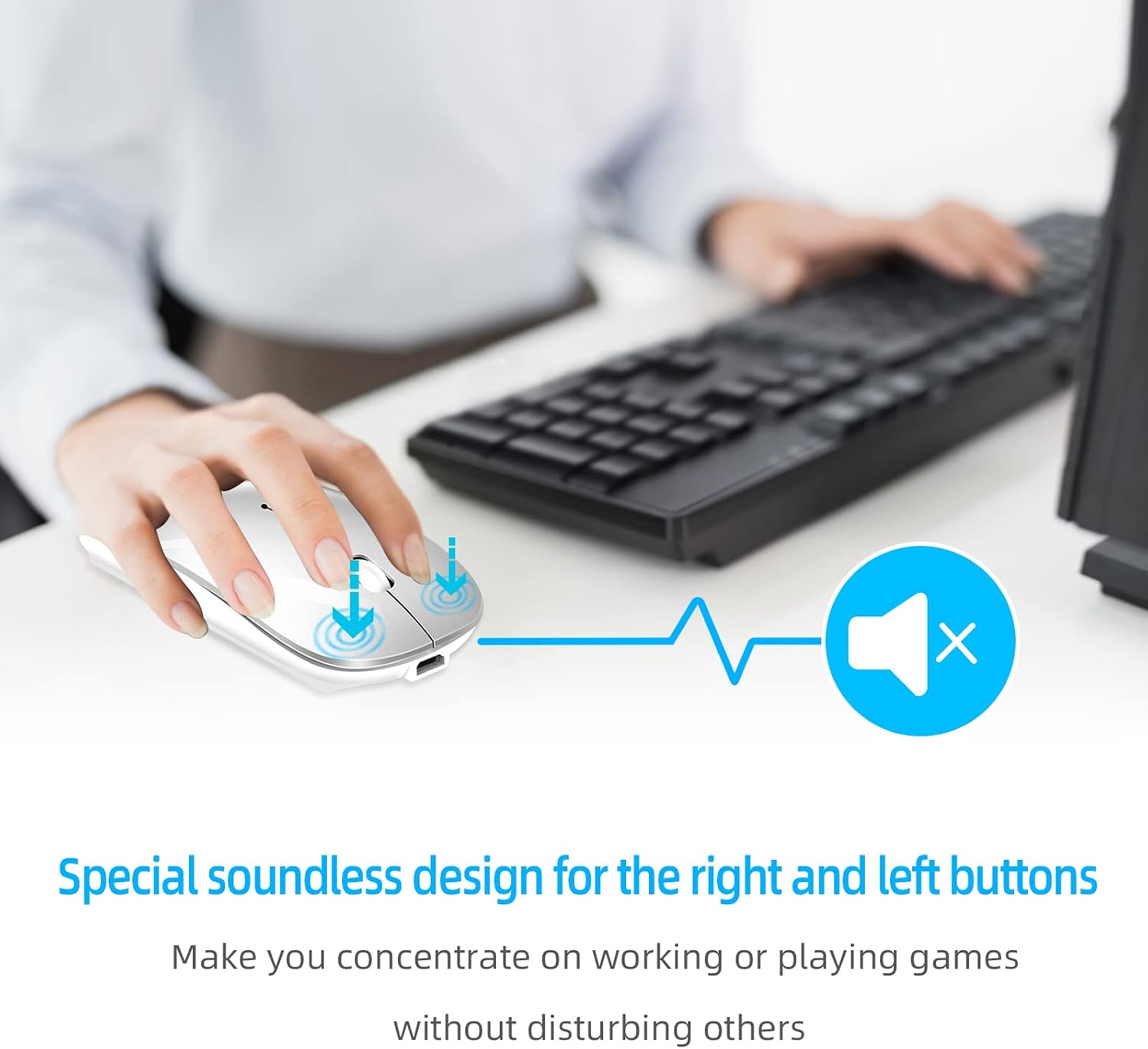 Thumbnail 5 de QYFP Bluetooth Mouse rechargeable wireless mouse for MacBook
