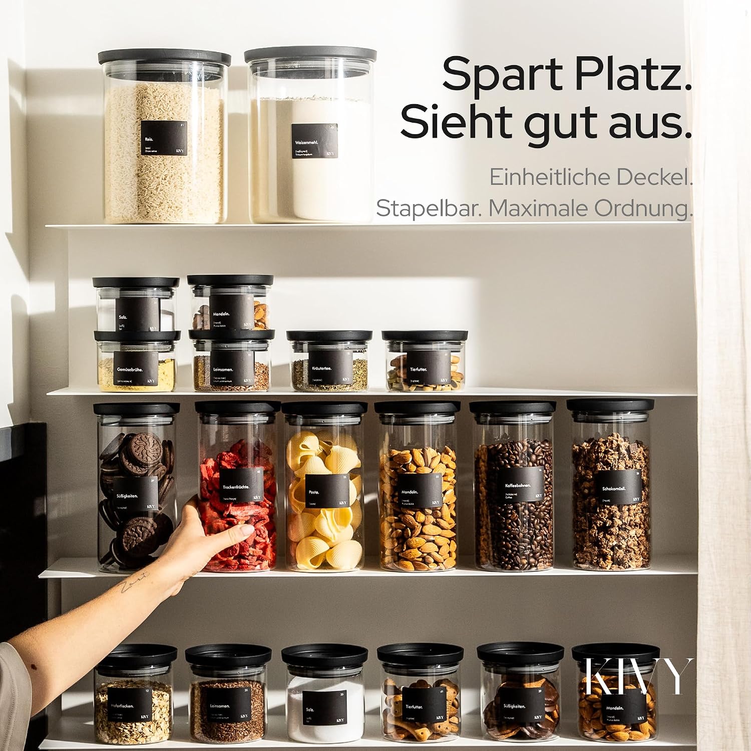 Detalle 2 de KIVY Vorratsgläser 3x 1200ml 🥫