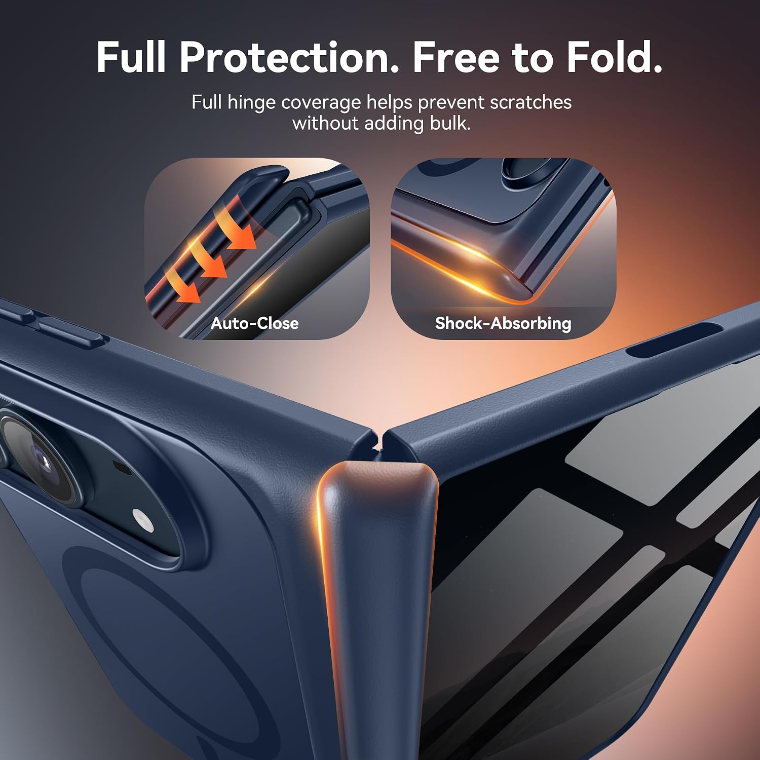 Detalle de BERFY Duo Case for iPhone Duo with MagSafe, Stand and Privacy Screen, Blue