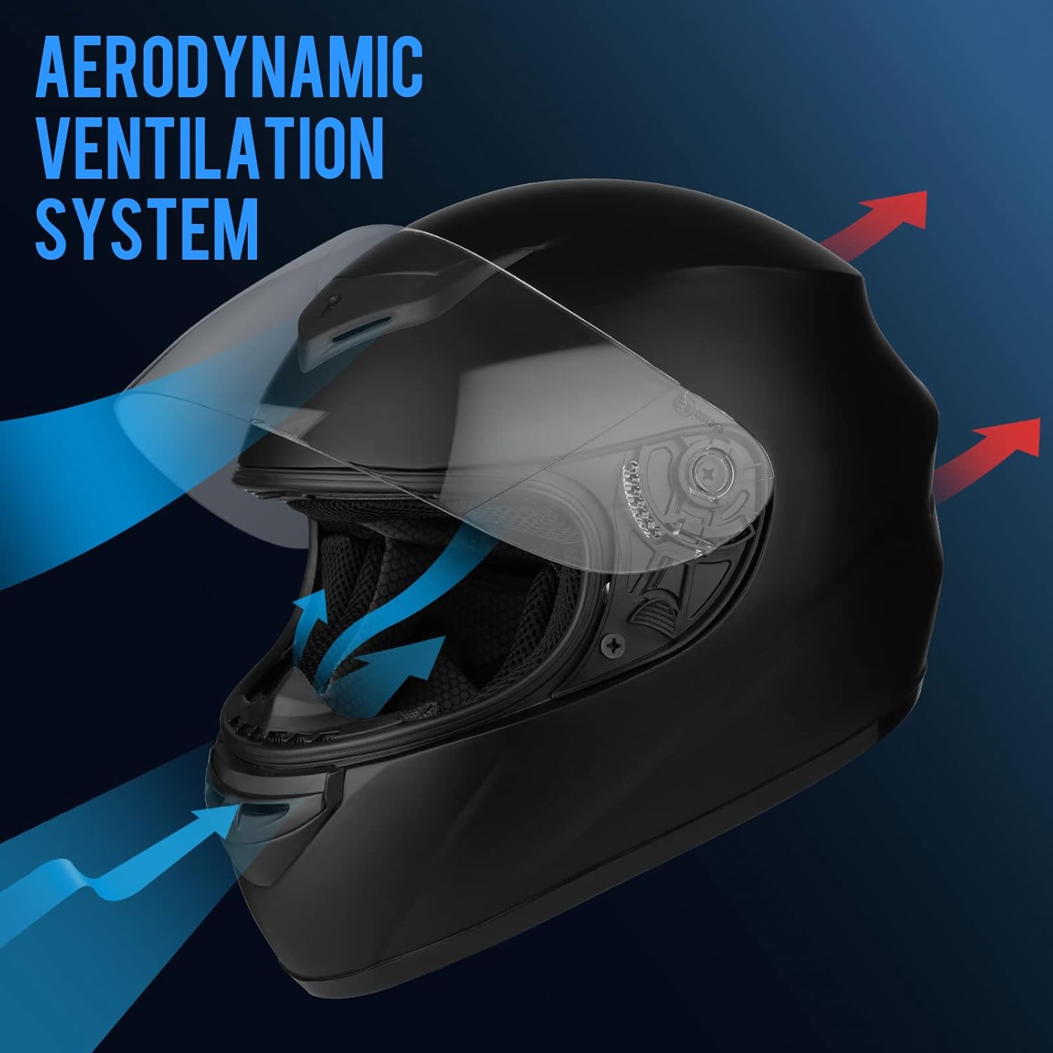 Detalle de Casque intégral Favoto ECE 22.06 pour moto et scooter (61 cm) noir