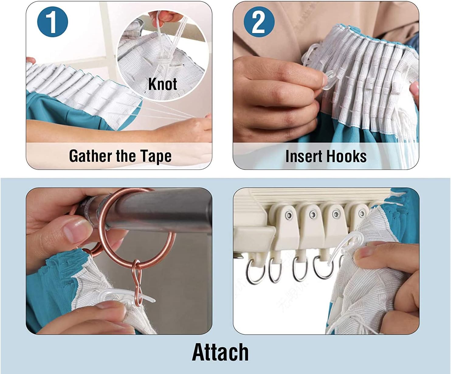 Thumbnail 2 de BellaHills Blackout Curtain Panels for Bedroom – Pencil Pleat Top, Thermal Insulated (2 Panels, W66 x D72 inches)