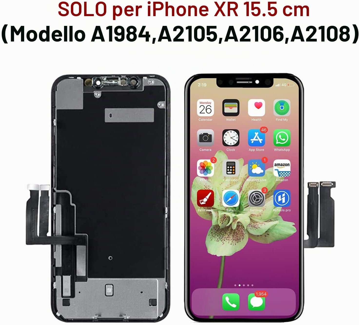 Detalle 2 de Brinonac ricambio display LCD per iPhone XR da 6,1" con 3D Touch