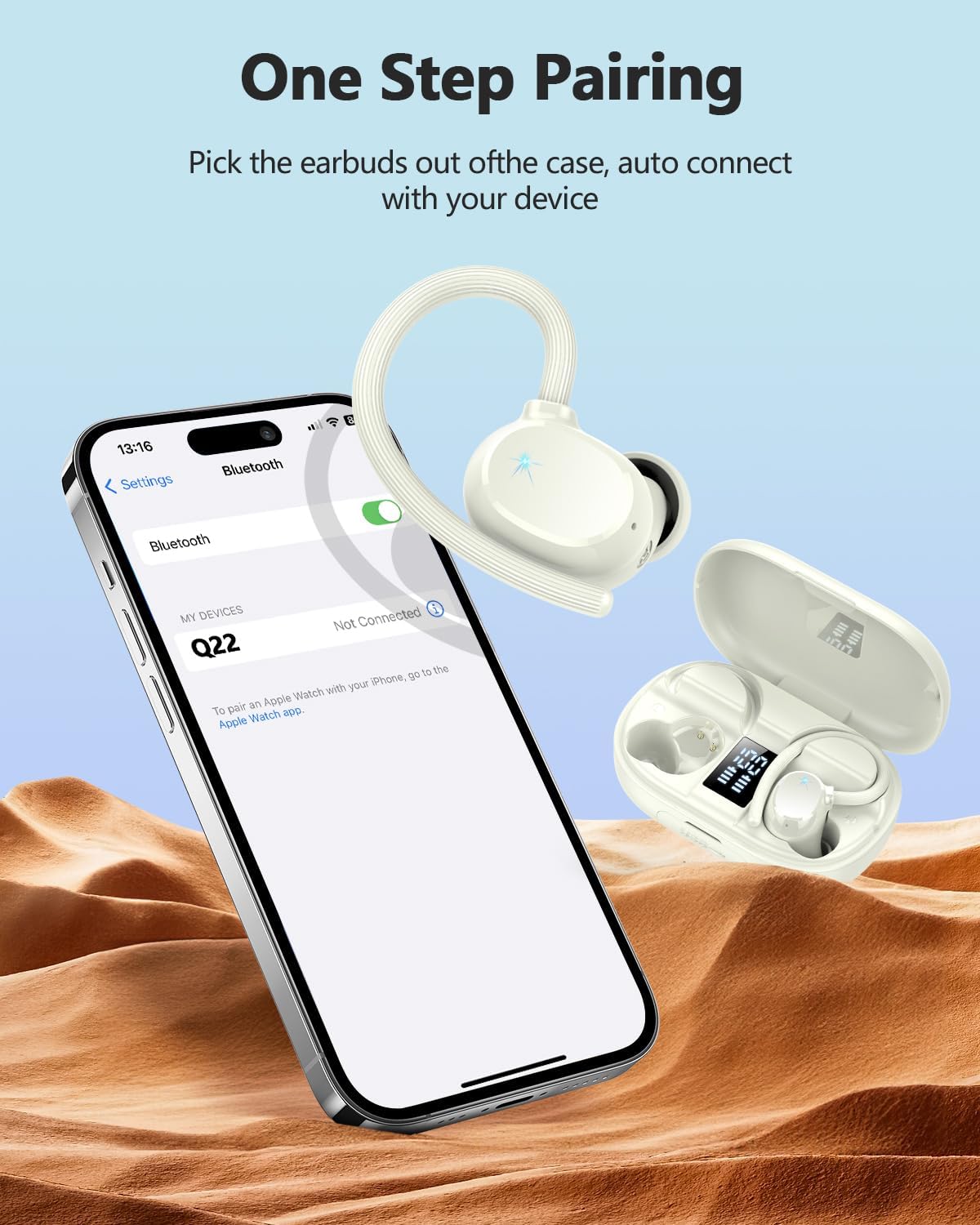 Detalle de Lekaby Bluetooth Sport-Kopfhörer „2026“ In-Ear mit Bluetooth 5.3, HD-Mikro, IP7 und Ohrhaken