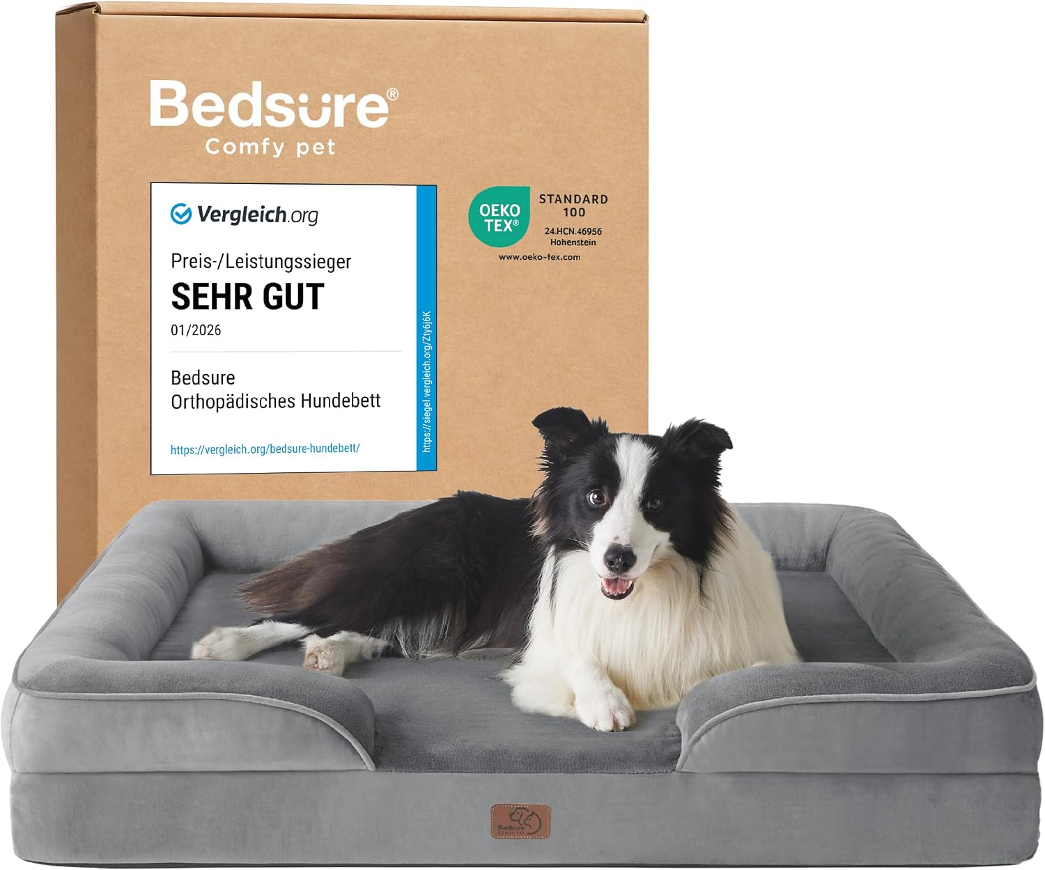 Detalle de Bedsure orthopädisches Hundebett 89x63 cm