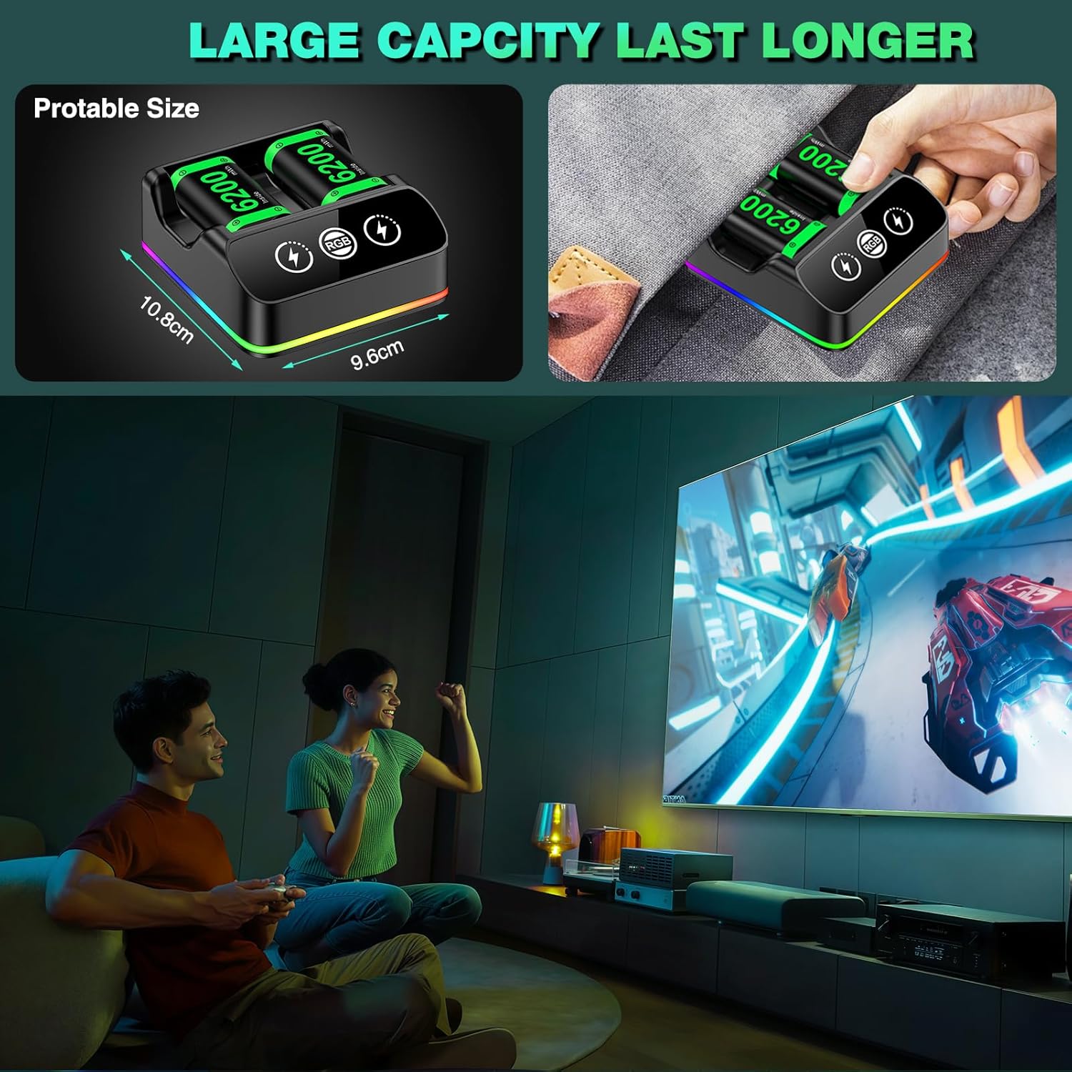 Thumbnail 5 de HASACOOL 6200mWh rechargeable battery pack for Xbox controllers