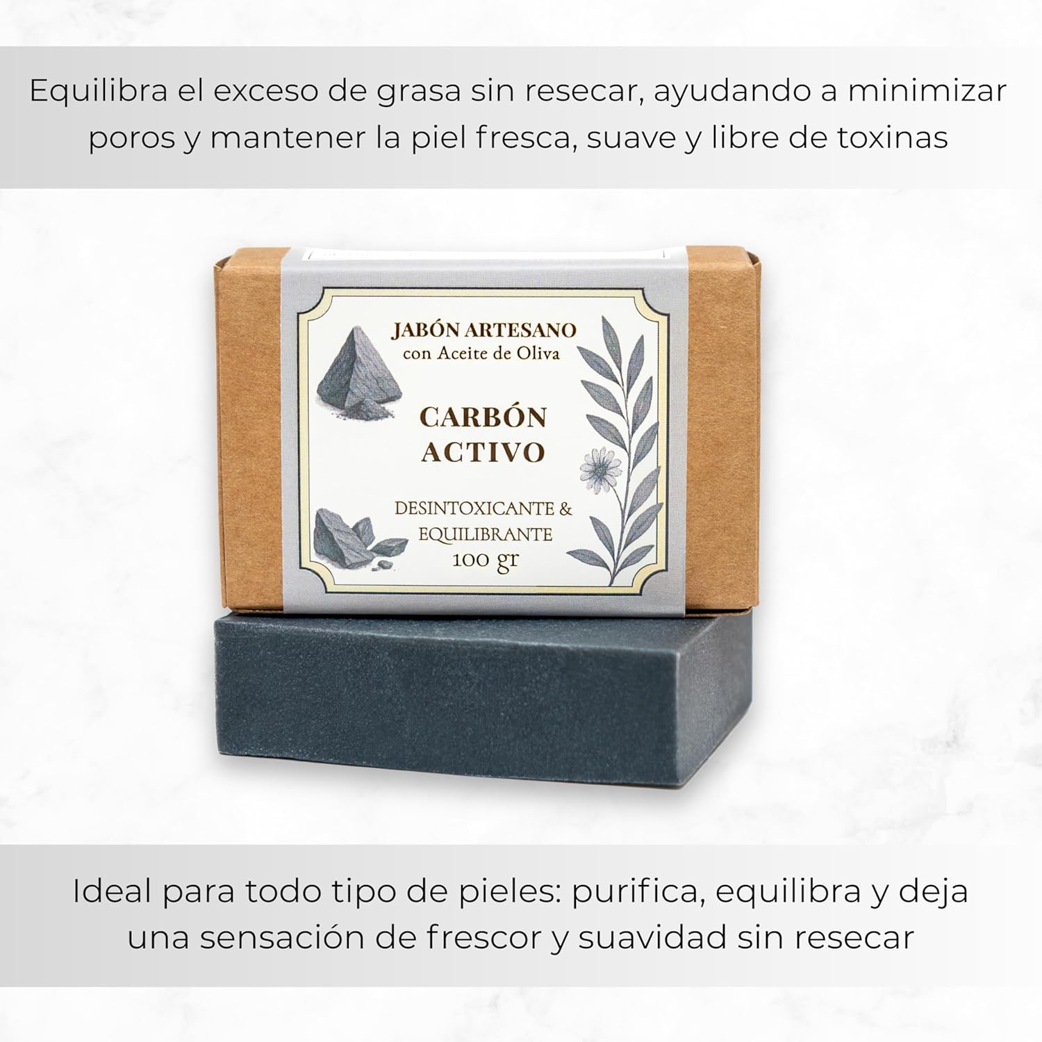 Detalle de CABRERIZO SOAP jabón de carbón 100 g