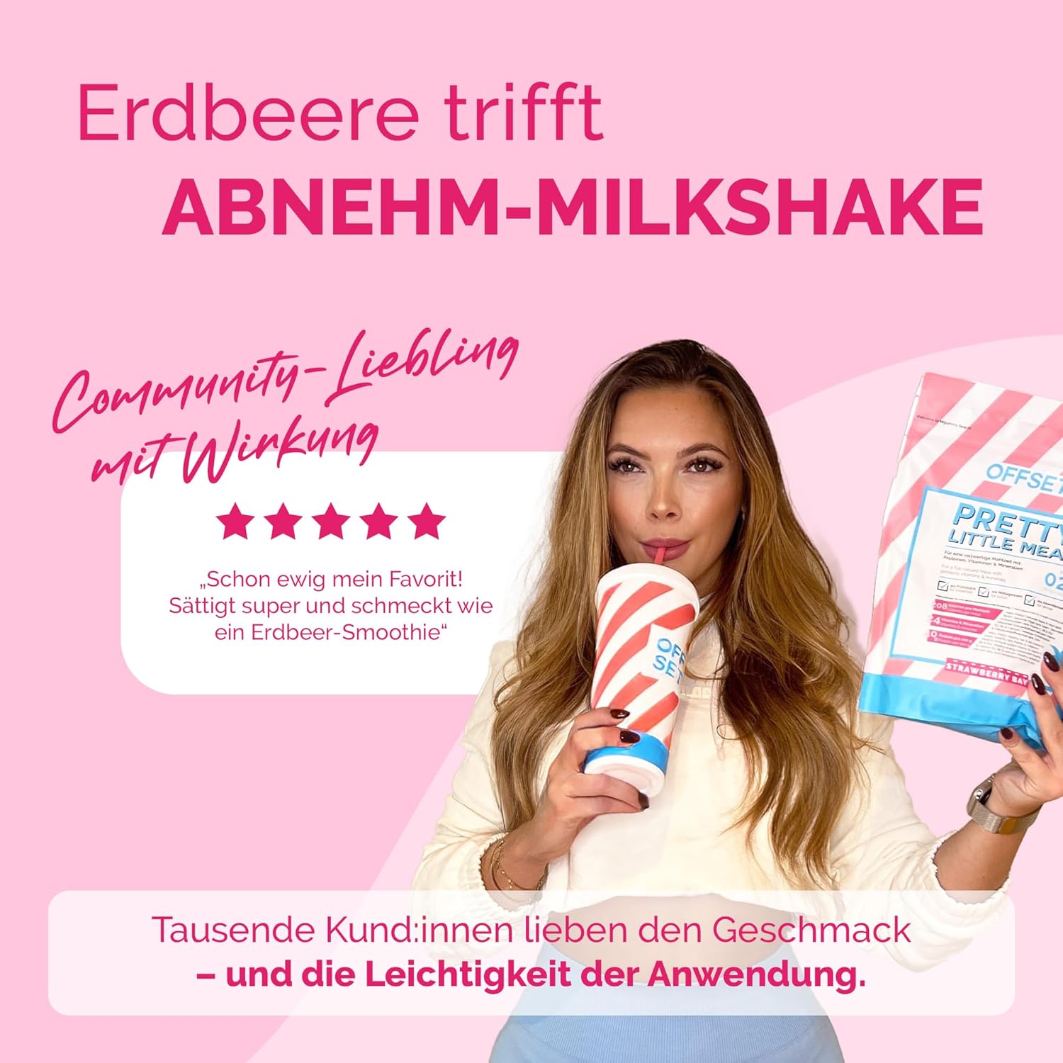 Thumbnail 5 de OFFSET Nutrition Abnehm Shake Strawberry Bay – 28 Portionen, 208 kcal pro Shake