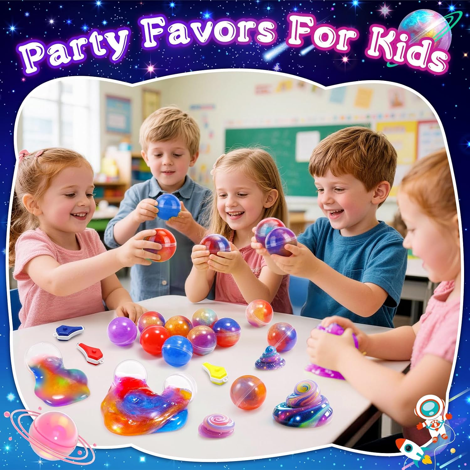 Detalle de Hapikids Glow in the Dark Slime Ball Party Set (24-piece) for Kids 6+