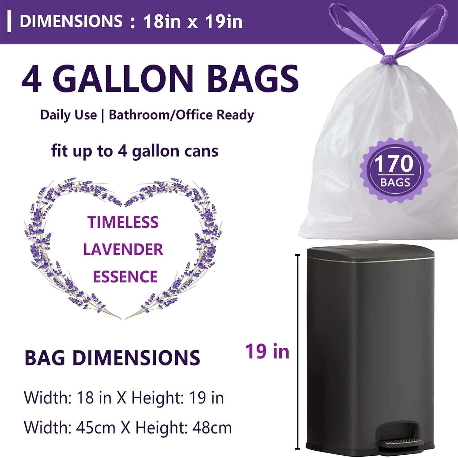 Detalle 2 de 4-Gallon Drawstring Trash Bags