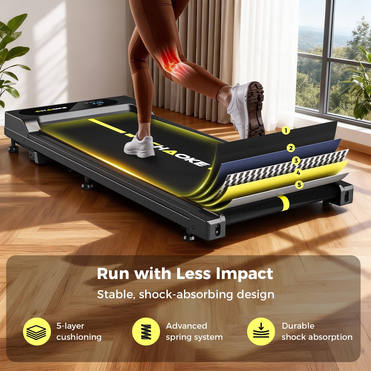 Thumbnail 4 de CHAOKE Walking Pad with 9% Incline — Under Desk Treadmill for Home or Office