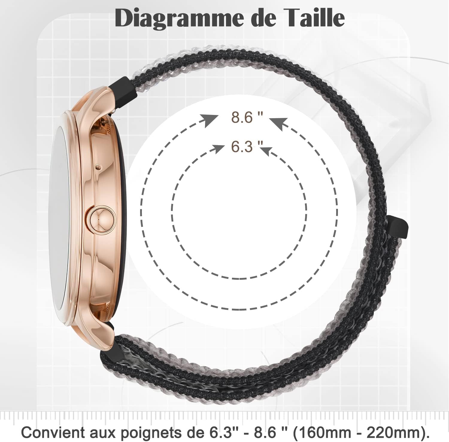 Detalle de Vodtian 22 mm Nylon Armband, sportlich