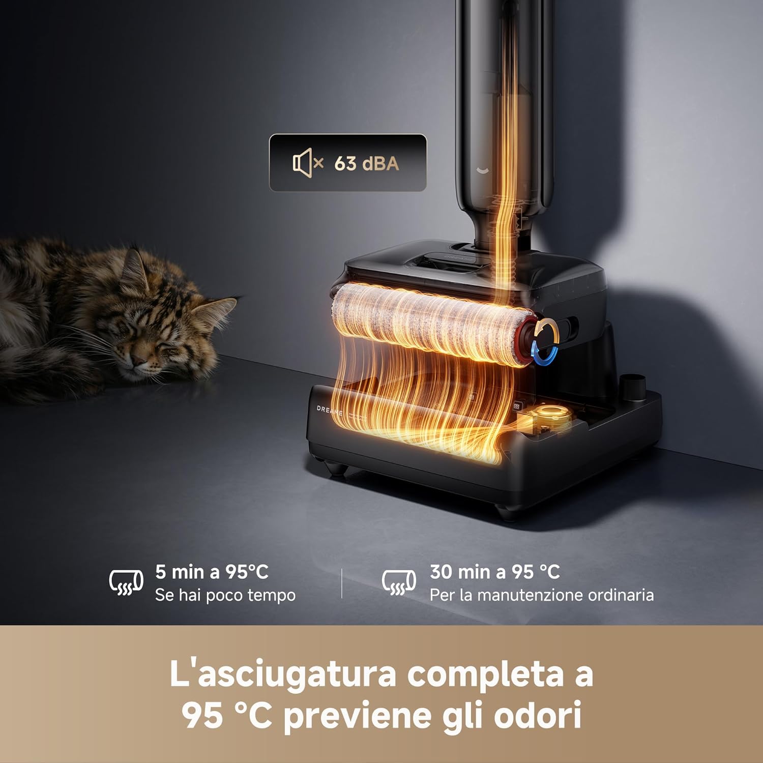 Thumbnail 4 de DREAME T12 Pro-A: Aspirapolvere Lavapavimenti ultrasottile 9,85 cm, 25 kPa, lavaggio e asciugatura a 95°C
