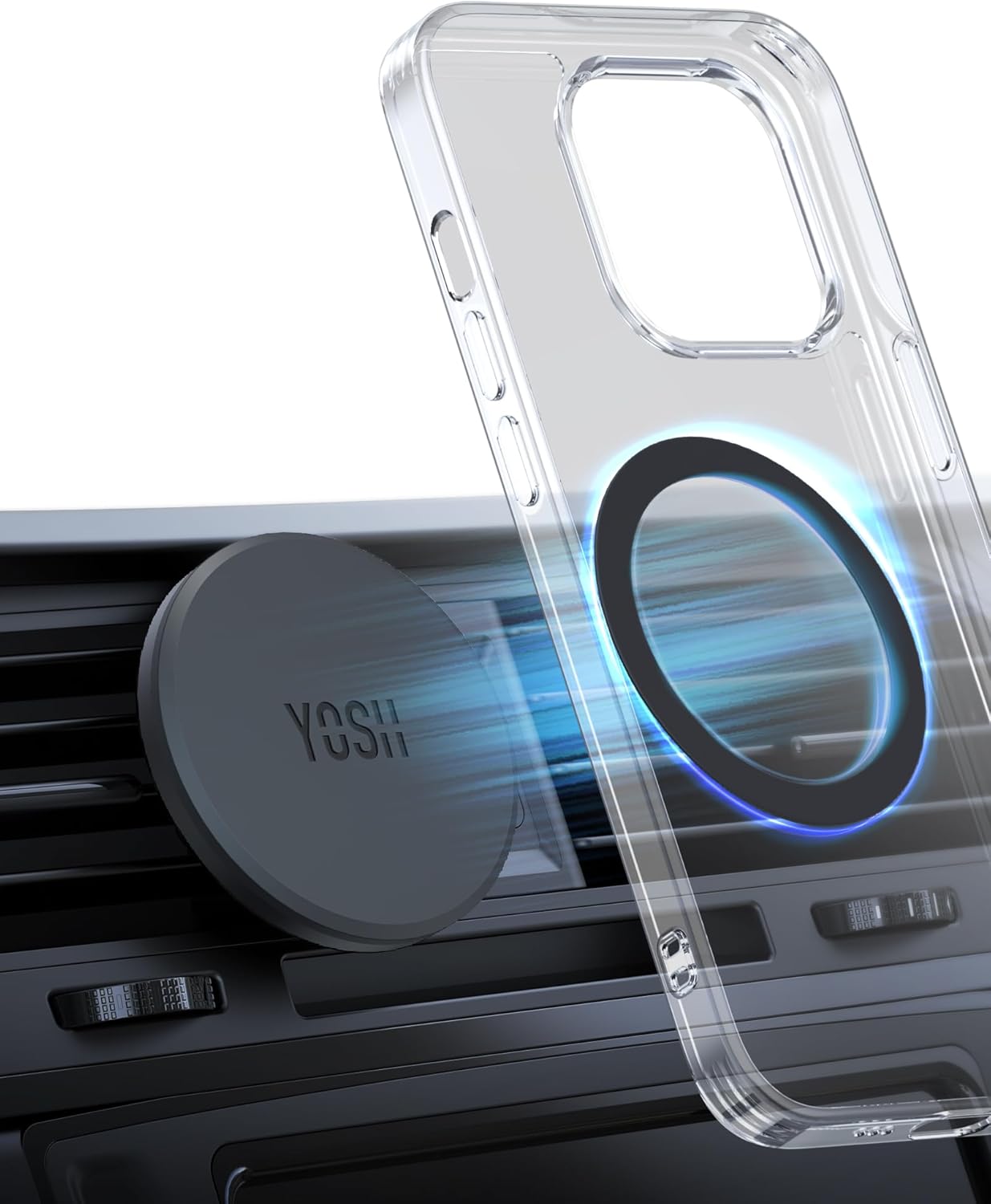 Detalle de YOSH Magnetische Auto-Halterung für MagSafe – universell, vibrationsarm und komfortabel