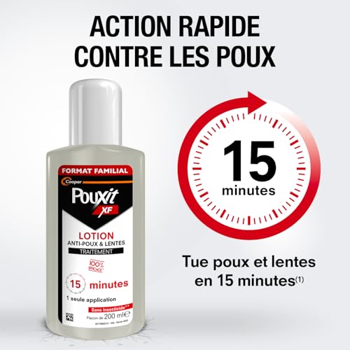 Detalle 2 de Pouxit XF Lotion Anti-Poux et Lentes – Traitement en 15 minutes, dès 6 mois, 200 ml