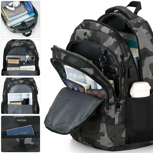 Detalle de YAMTION Mochila Escolar para Hombre: espaciosa, ergonómica y con carga USB