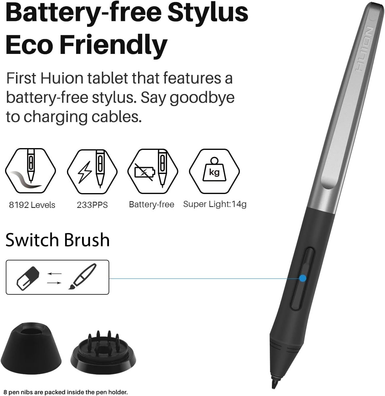 Detalle de HUION H950P graphics tablet with pen pressure