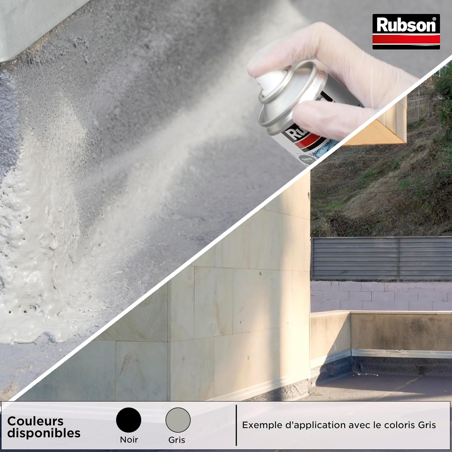 Detalle de Rubson Revêtement Waterproof en Spray Anti-Fuites Noir — aérosol 300 ml