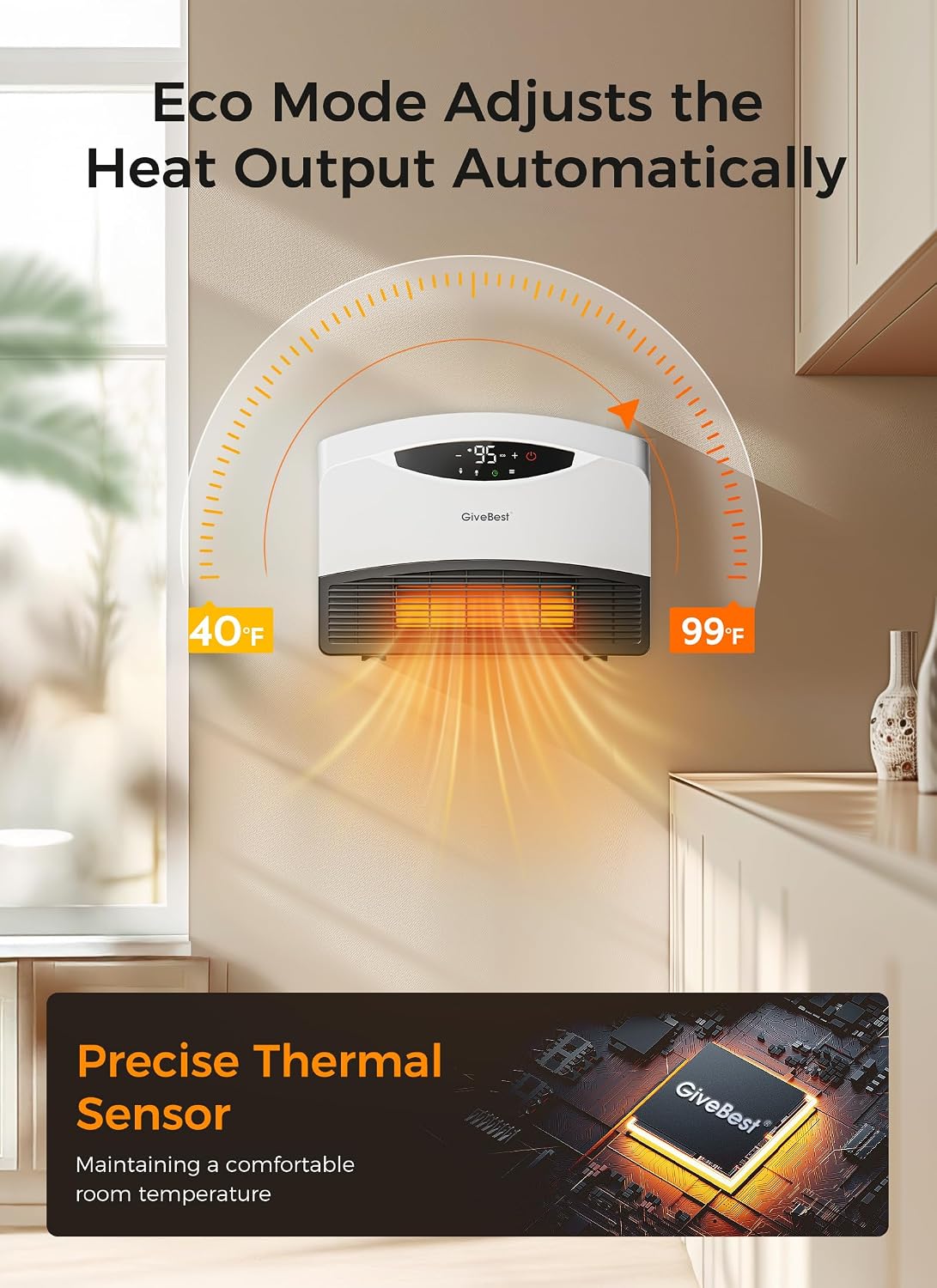 Detalle 1 de GiveBest Wall Heater 1500W