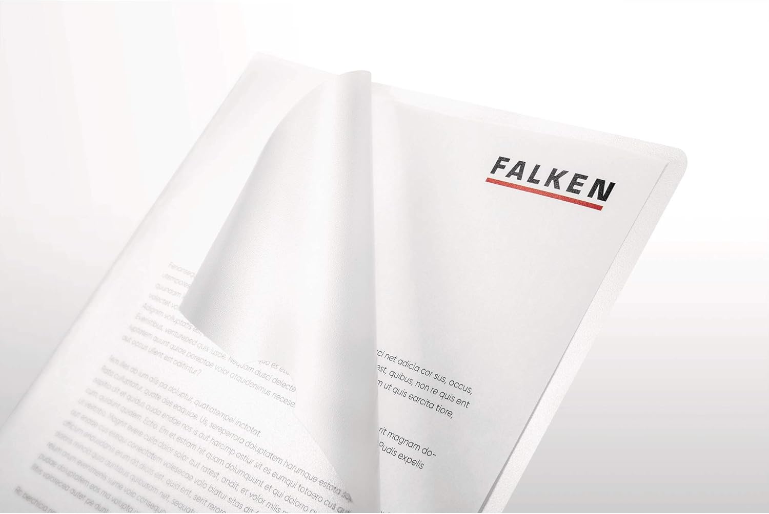 Thumbnail 4 de Falken 100er Pack Klarsichthüllen Economy DIN A4 – transparent, offen oben und seitlich, Griffausschnitt