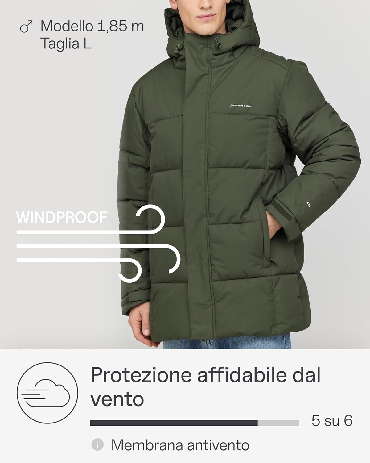 Thumbnail 3 de Kapten & Son Giacca invernale All Black/Sandstone/Olive (XS-XXL) traspirante, impermeabile e antivento