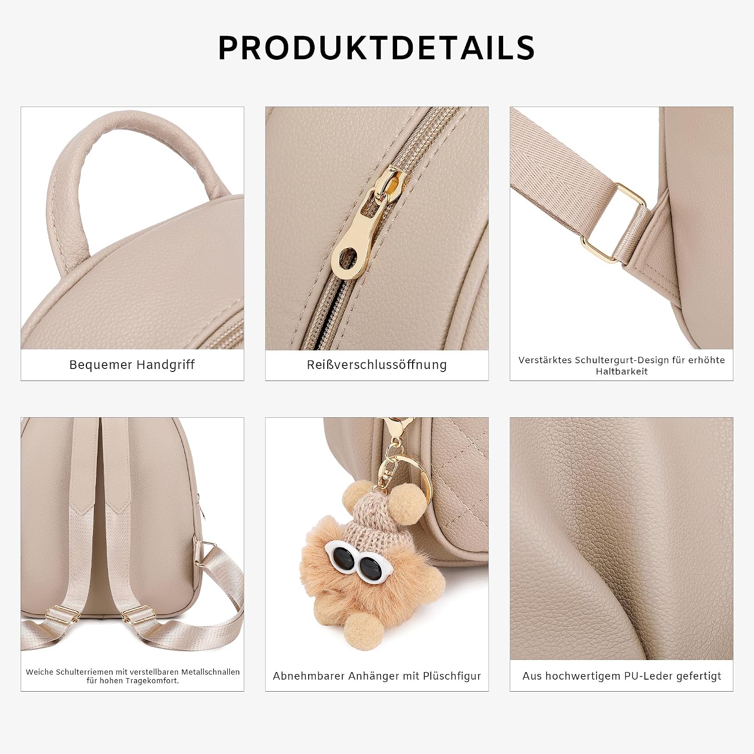 Thumbnail 4 de BAGOK Mini Rucksack Damen Klein 28x15x31 cm