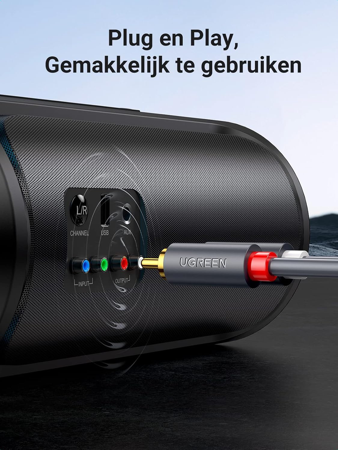 Detalle 2 de UGREEN stereo-audiokabel 2RCA naar 2RCA, 2 m, vergulde stekkers