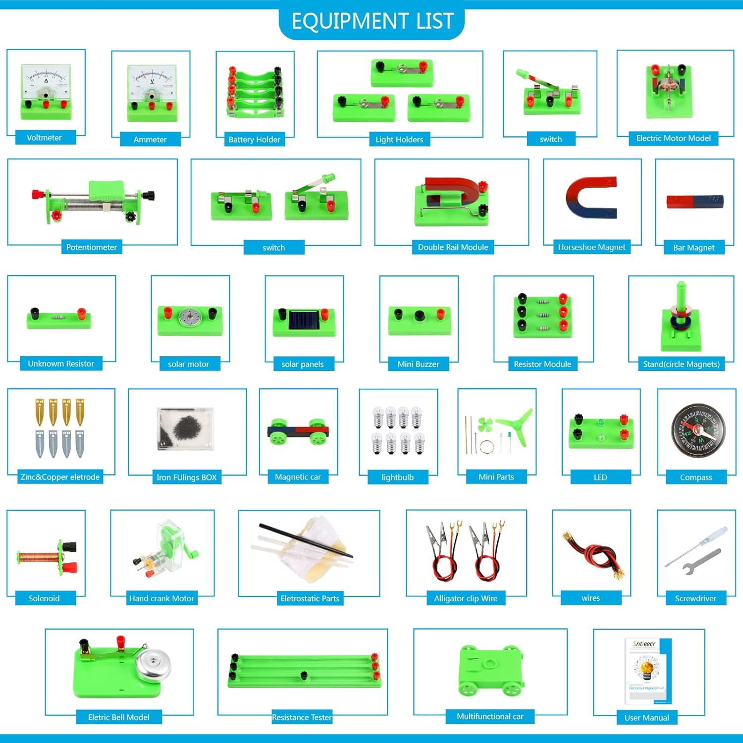 Thumbnail 3 de Sntieecr STEM Physics Electric Circuit Kit 77pcs