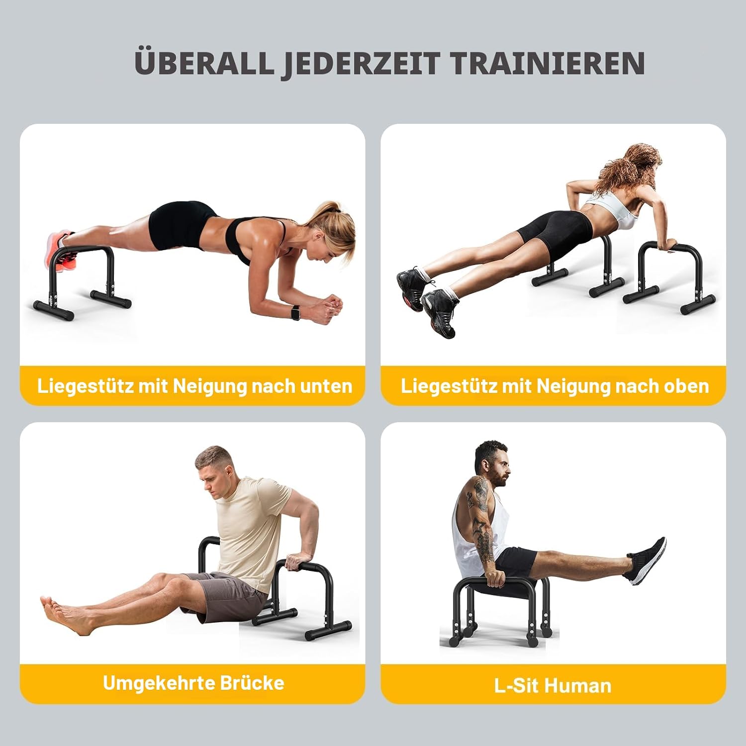 Detalle 2 de RELIFE Dip Station – verstellbare Dip Bar und Parallettes für Calisthenics (36 cm Hoch)