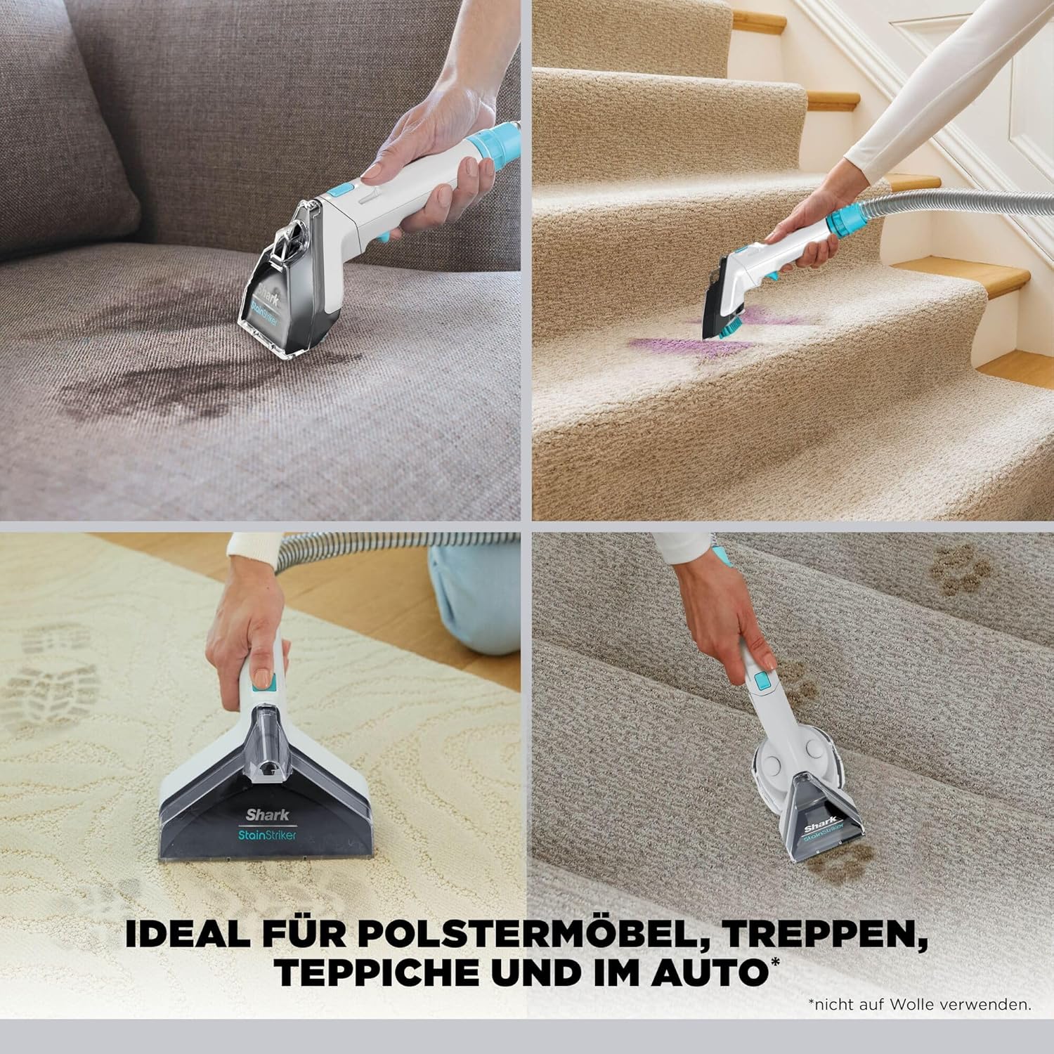 Detalle de Shark StainStriker Fleckenreiniger PX200EUT mit 5 Aufsätzen gegen Flecken, Gerüche und Schmutz