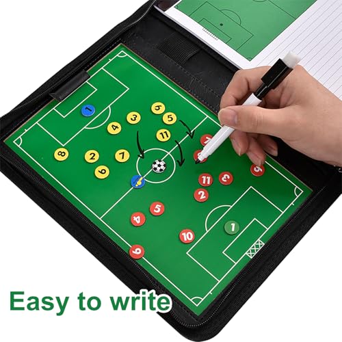Detalle de Miershanwell Fußball-Trainermappe mit 24 Magneten, 3 Stiften und Strategiekarten